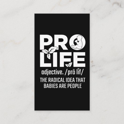 救命支援ベビーアンチ中絶人権 名刺 (正面)