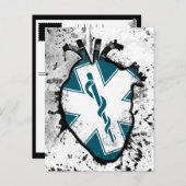 救命救急医療従事者のスター ポストカード (正面/裏面)