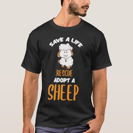 救命救者が羊の農場の家畜ラを採用する Tシャツ (正面)