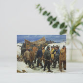 救命艇はアンチャーによって砂丘を通過する ポストカード (スタンド正面)