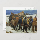 救命艇はアンチャーによって砂丘を通過する ポストカード (正面/裏面)