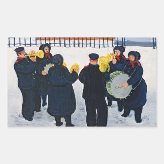 救国軍隊 長方形シール (正面)