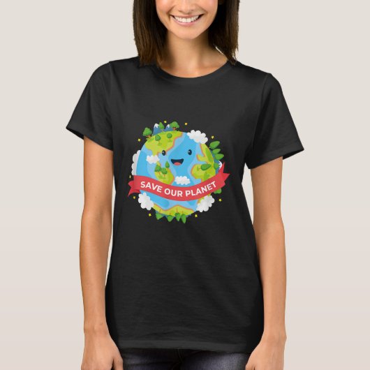 救地球の環境保護 Tシャツ (正面)