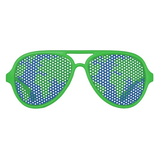 救地球世界地図パーティー影 アビエーターサングラス (正面)