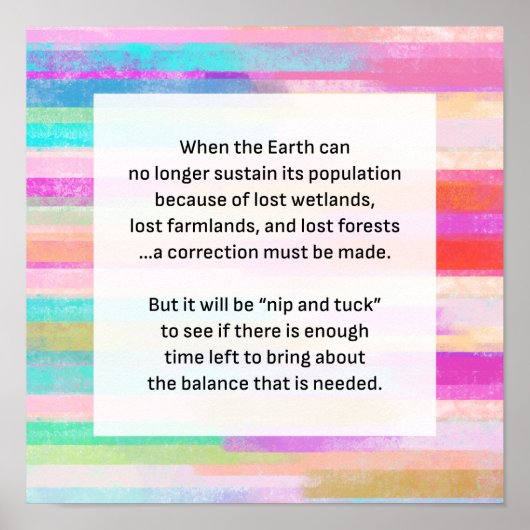 救地球警告の水色ストライプ色 ポスター (正面)