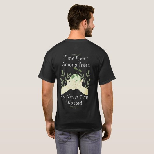 救地球,地球の日,愛の地球,パーソナライズ Tシャツ (裏面フル)