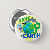 救地球 缶バッジ (正面&裏面)
