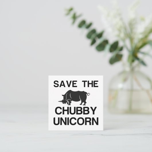 救太った一角獣ライノ スクエア名刺 (スタンド正面)