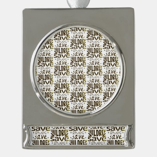 救子救生 シルバープレートバナーオーナメント (正面)