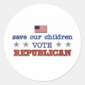 救子 – 共和党の投票 ラウンドシール (正面)