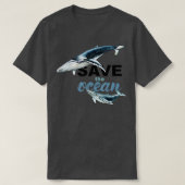 救彼は海をクリーン救鯨の保海 Tシャツ (デザイン正面)