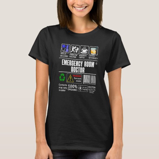 救急医スキル コーヒー ウイスキー Tシャツ (正面)