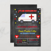 救急医療技術者 EMT 卒業招待状 招待状 (正面/裏面)