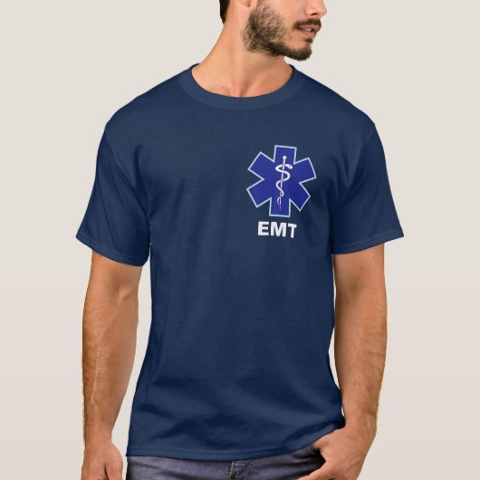救急医療技術者EMT EMS男性女性パー Tシャツ (正面)