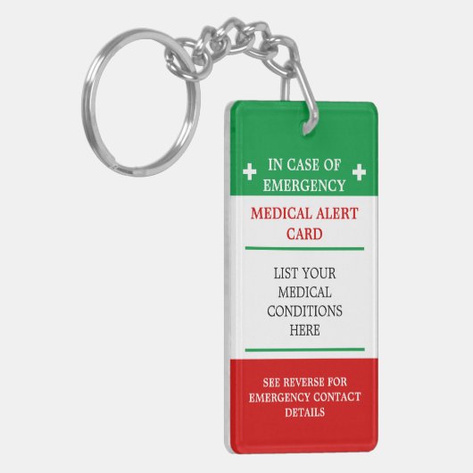 救急医療状態の場合はICEカード キーホルダー (正面左)