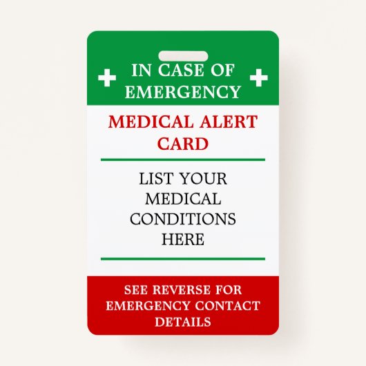 救急医療状態の場合はICEカード バッジ (正面)