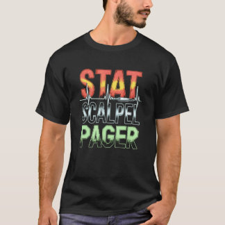 救急医療用メス ページャー 医師 ER 医療用 ハートビート 看護師 Tシャツ