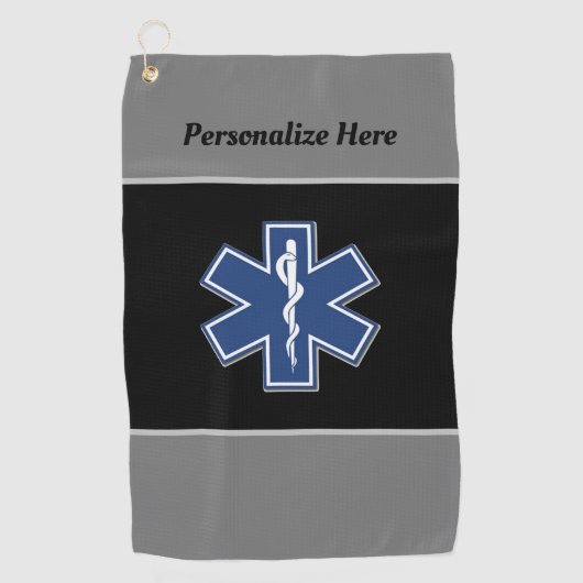 救急医療用ロゴ   ゴルフタオル (正面)