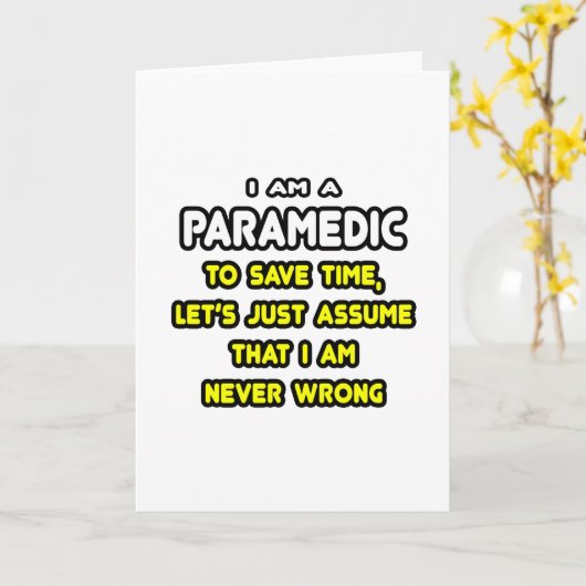 救急医療隊員おもしろいTシャツと贈り物 カード (黄色い花)