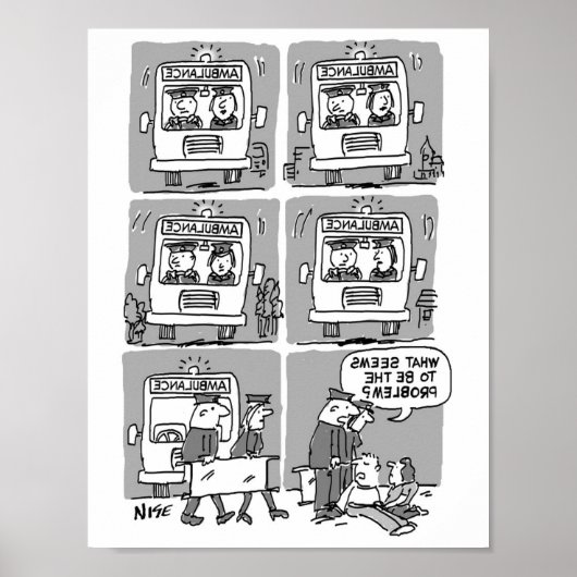 救急医療隊員が事故に遭う。おもしろい ポスター (正面)