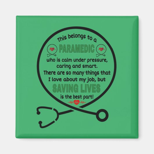 救急医療隊員のギフト。これは救急医療隊員 マグネット (正面)