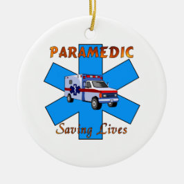 救急医療隊員のセービングの生命 セラミックオーナメント