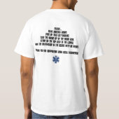 救急医療隊員のワイシャツ1 Tシャツ (裏面)