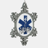 救急医療隊員の行為 スノーフレークピューターオーナメント (左)