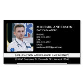 救急医療隊員カスタムEMS EMT救急車写真 マグネット名刺 (正面)