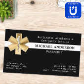 救急医療隊員カスタムEMS EMT救急車金ゴールドロゴ マグネット名刺