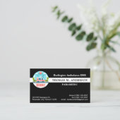 救急医療隊員カスタムEMT救急車サービスのエンブレムロゴ 名刺 (スタンド正面)