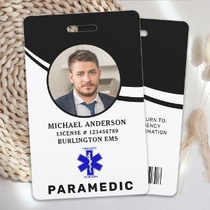 救急医療隊員シンプルロゴ写真プロフェッショナルIDカード バッジ