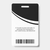 救急医療隊員シンプルロゴ写真プロフェッショナルIDカード バッジ (Back)