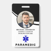 救急医療隊員シンプルロゴ写真プロフェッショナルIDカード バッジ (Front)