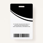 救急医療隊員シンプルロゴ写真プロフェッショナルIDカード バッジ (裏面)