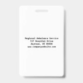 救急医療隊員セキュリティIDバッジ バッジ (裏面)