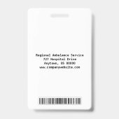 救急医療隊員セキュリティIDバッジ バッジ (裏面)