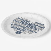 救急医療隊員デニムテクスチャ ペーパープレート (アングル)