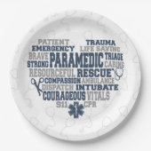 救急医療隊員デニムテクスチャ ペーパープレート (正面)