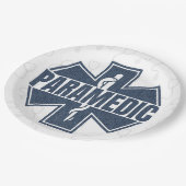 救急医療隊員デニムテクスチャ ペーパープレート (アングル)