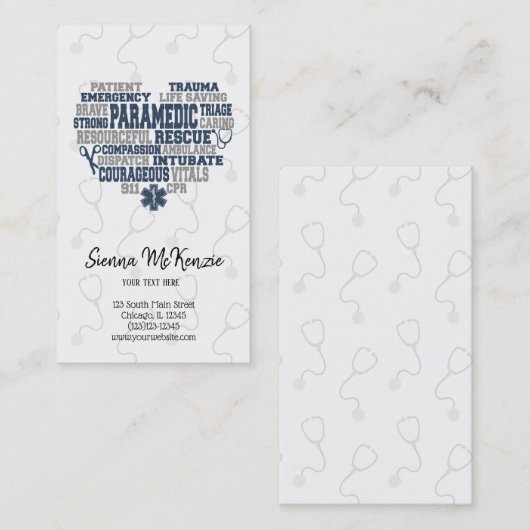 救急医療隊員デニムテクスチャ 名刺 (正面/裏面)