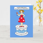 救急医療隊員ハッピーバースデー漫画の女性 カード (黄色い花)