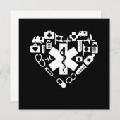 救急医療隊員ハート救急医療隊員カドゥセウスドクターEMS EMT 招待状 (正面/裏面)