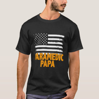 救急医療隊員パパアメリカ国旗の父の日 Tシャツ