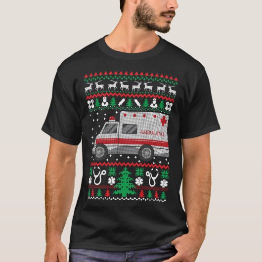 救急医療隊員ブリークリスマスセーターおもしろいホリデー Tシャツ (正面)
