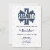 救急医療隊員リタイアデニムテクスチャ 招待状 (正面)
