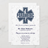 救急医療隊員リタイアデニムテクスチャ 招待状 (正面/裏面)