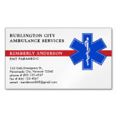 救急医療隊員救急救急スター マグネット名刺 (正面)