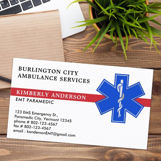 救急医療隊員救急救急スター 名刺