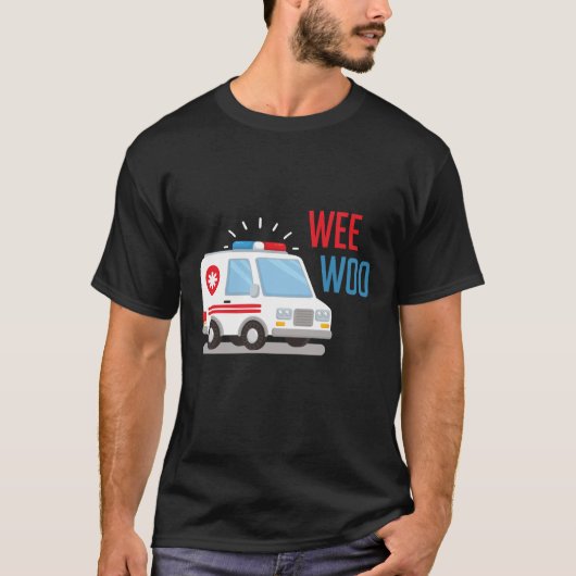 救急医療隊員救急車woo病院EMT Tシャツ (正面)